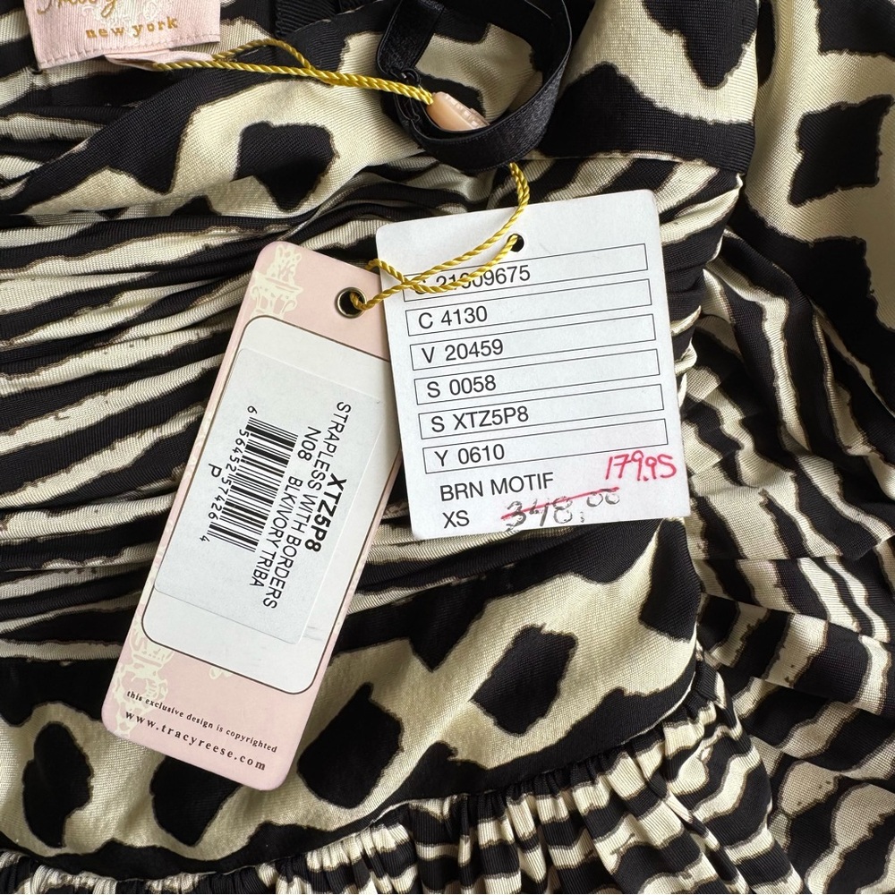 Anthropologie RARE Strapless Tracy Reese tribal/Aztec‎ dress Size XS NWT - Picture 8 of 9